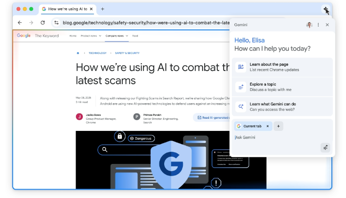 Google Chrome迎史上最大改版！Gemini AI正式進駐